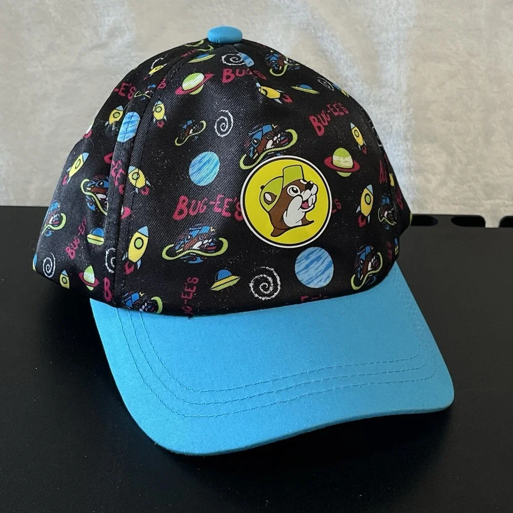 Bucees Buc-ees Baseball Hat Cap Space Rockets Planets Youth Size Blue Black
